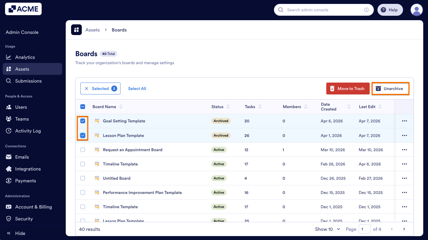 How to Archive or Unarchive Boards in Your Organization from the Admin Console Image-13