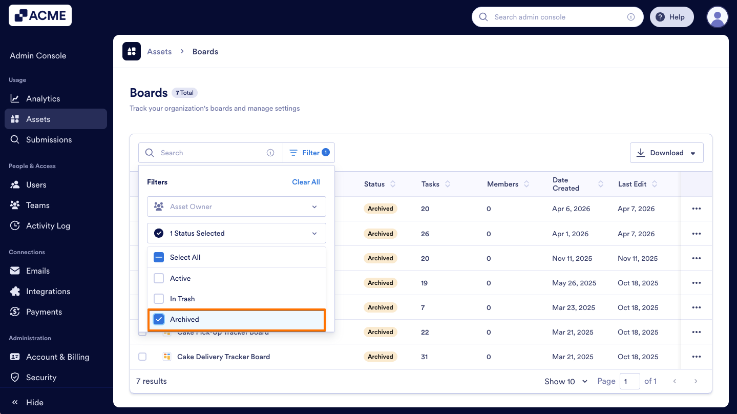 How to Archive or Unarchive Boards in Your Organization from the Admin Console Image-16