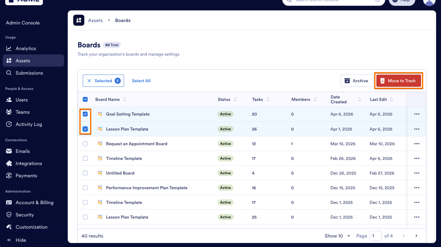 How to Trash or Restore Boards in Your Organization from the Admin Console Image-17