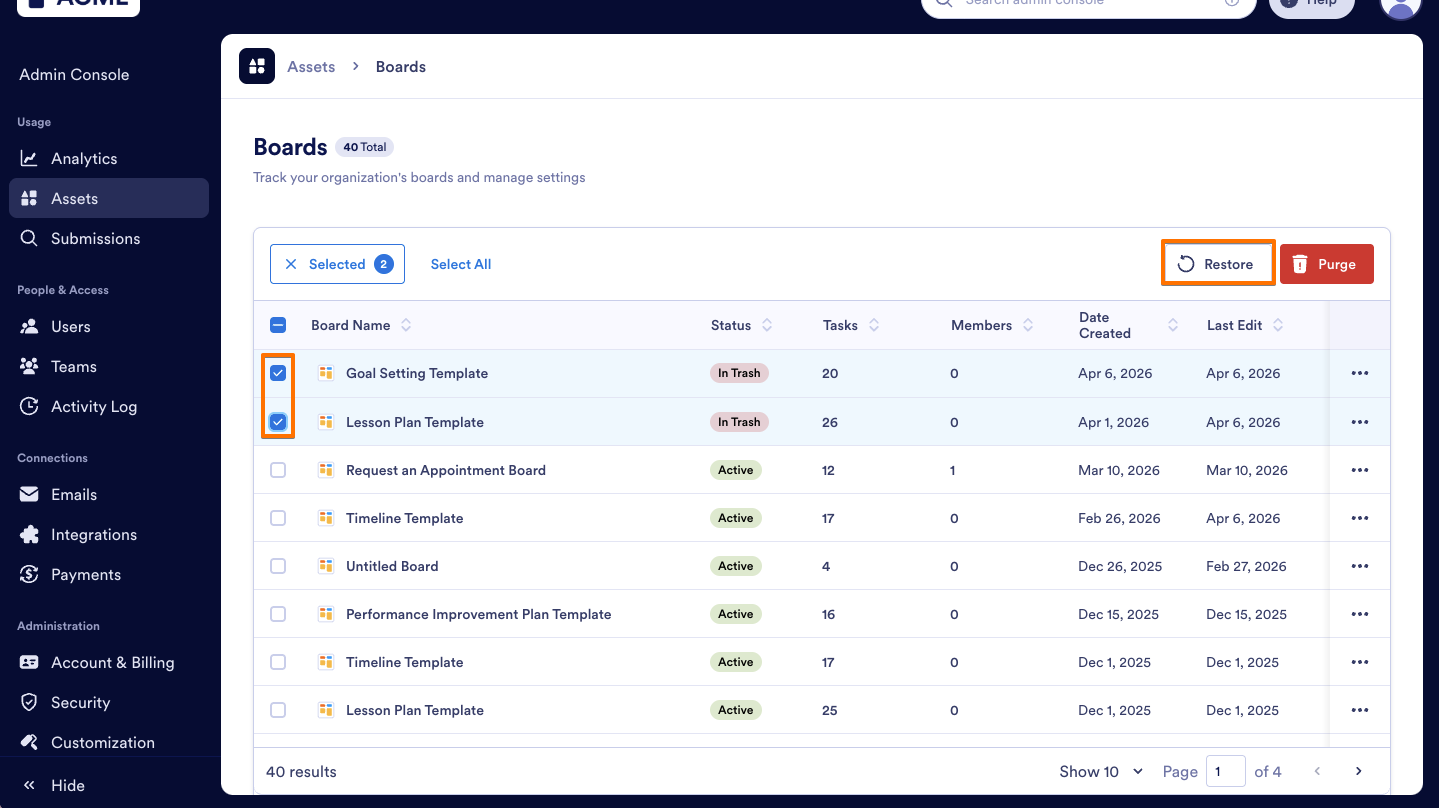 How to Trash or Restore Boards in Your Organization from the Admin Console Image-19