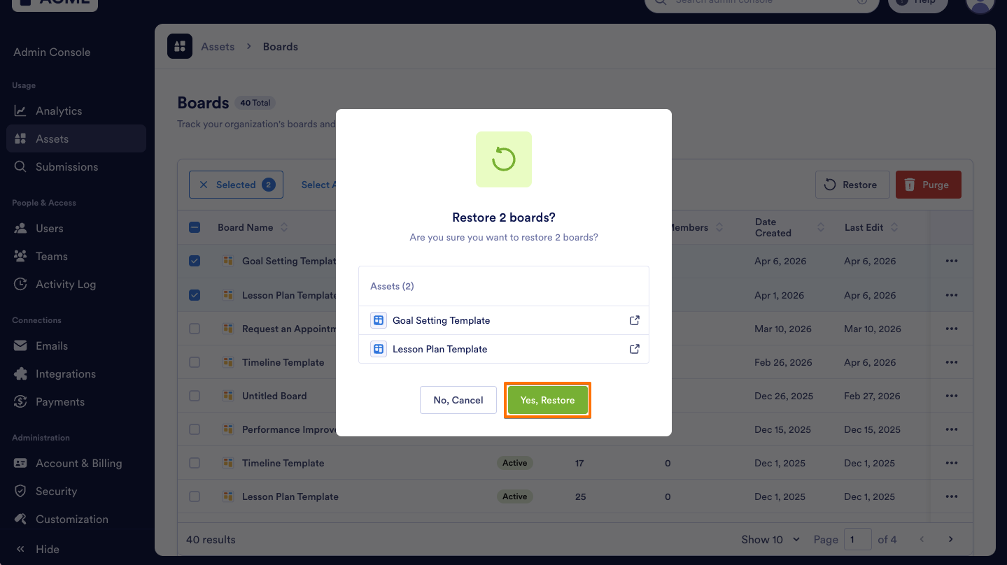 How to Trash or Restore Boards in Your Organization from the Admin Console Image-20