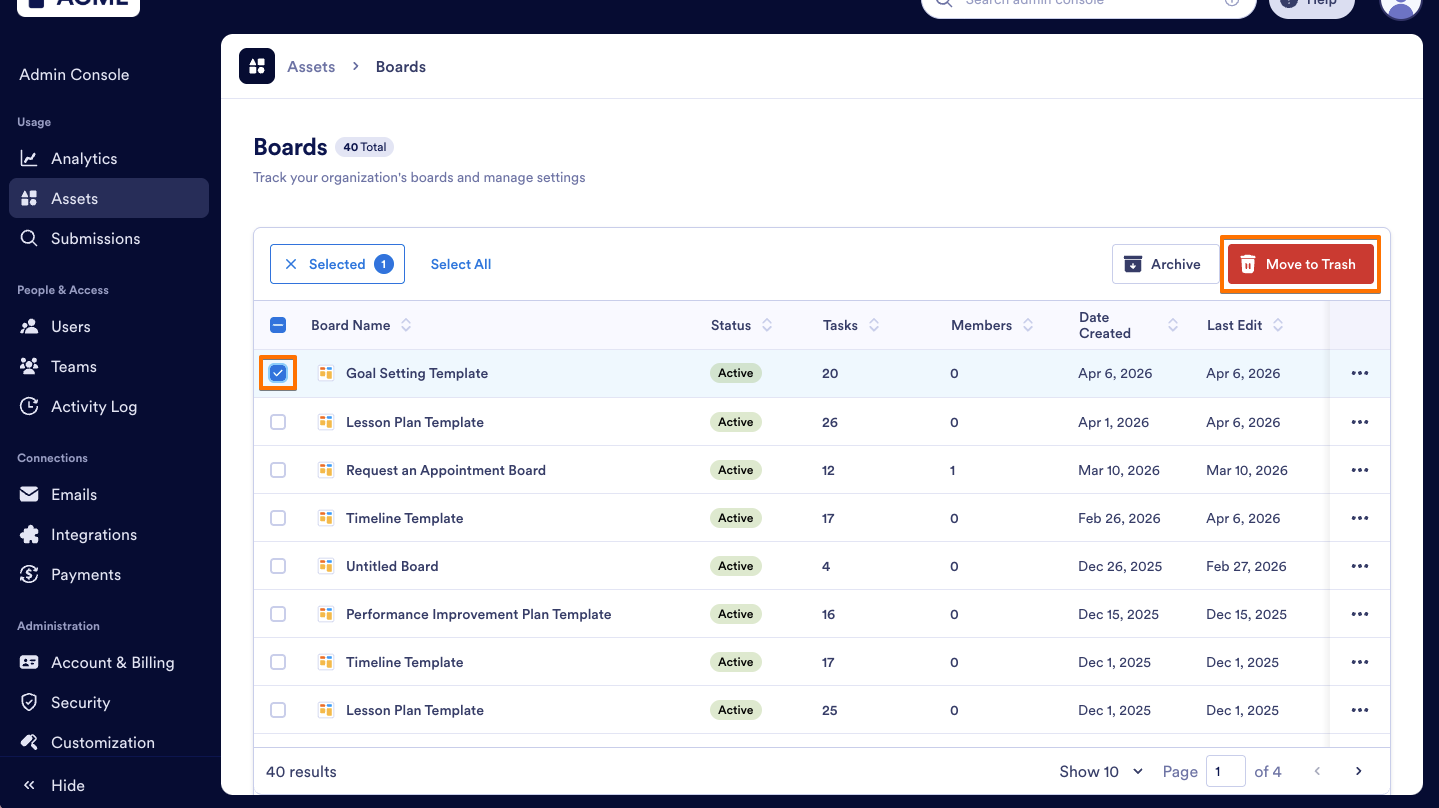 How to Trash or Restore Boards in Your Organization from the Admin Console Image-5
