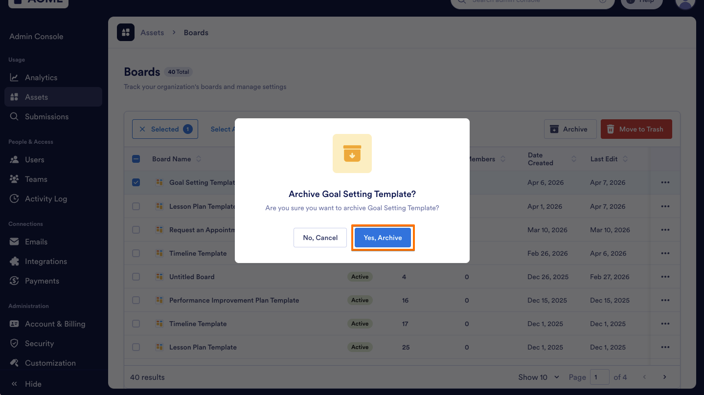 How to Archive or Unarchive Boards in Your Organization from the Admin Console Image-6