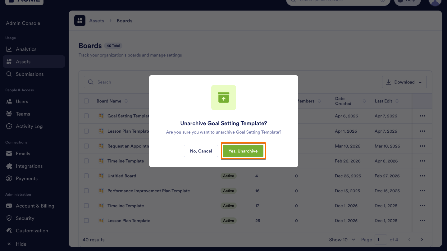 How to Archive or Unarchive Boards in Your Organization from the Admin Console Image-8
