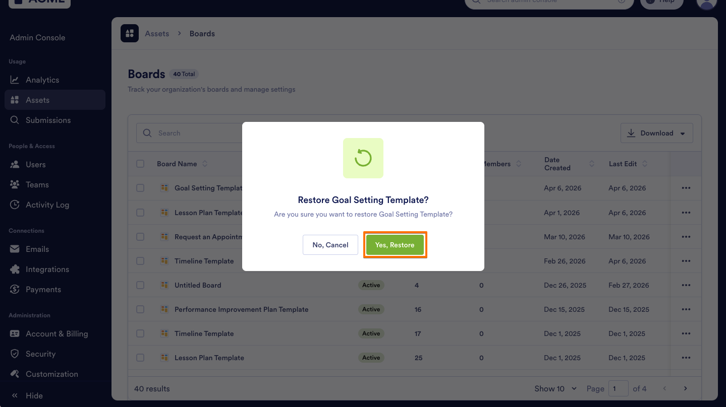 How to Trash or Restore Boards in Your Organization from the Admin Console Image-9