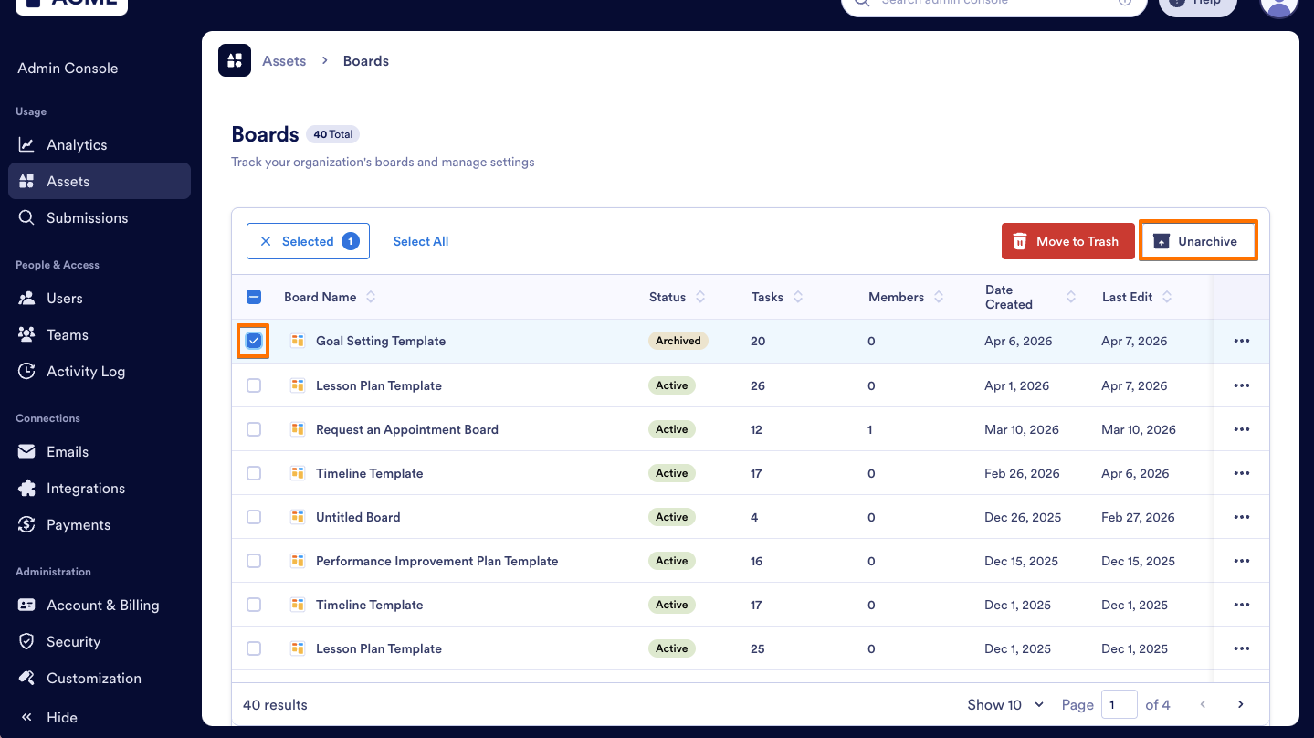 How to Archive or Unarchive Boards in Your Organization from the Admin Console Image-9