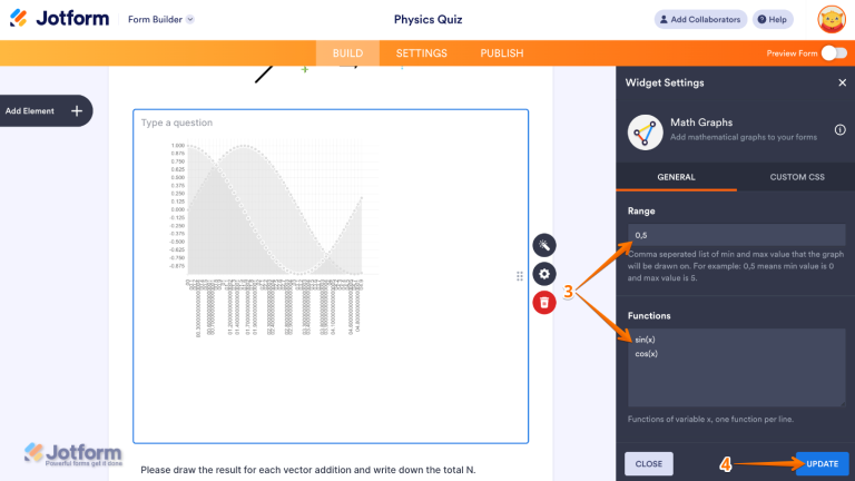 How to Add and Set Up the Math Graphs Widget on Your Form