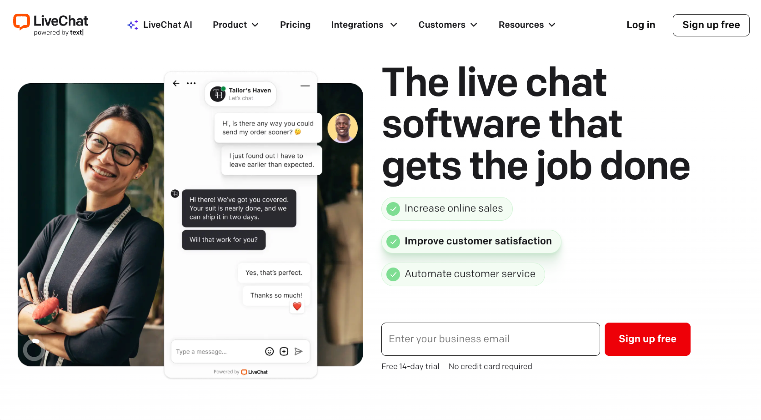 LiveChat Landing Page