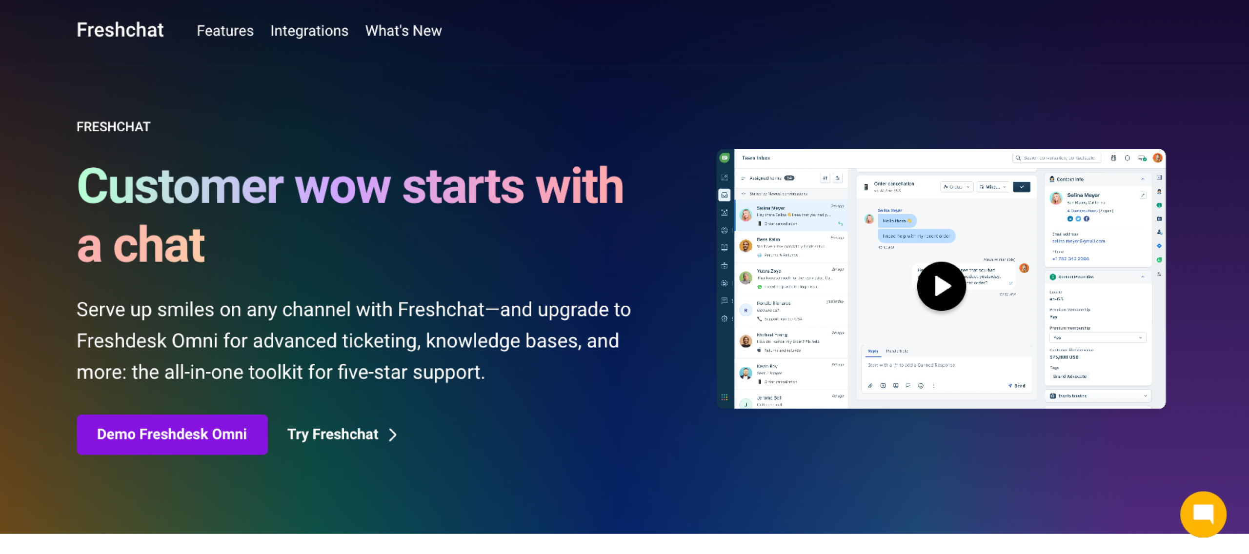 Freshchat Landing Page
