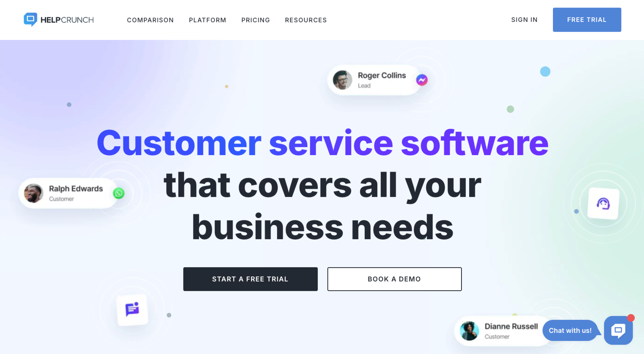 HelpCrunch Landing Page