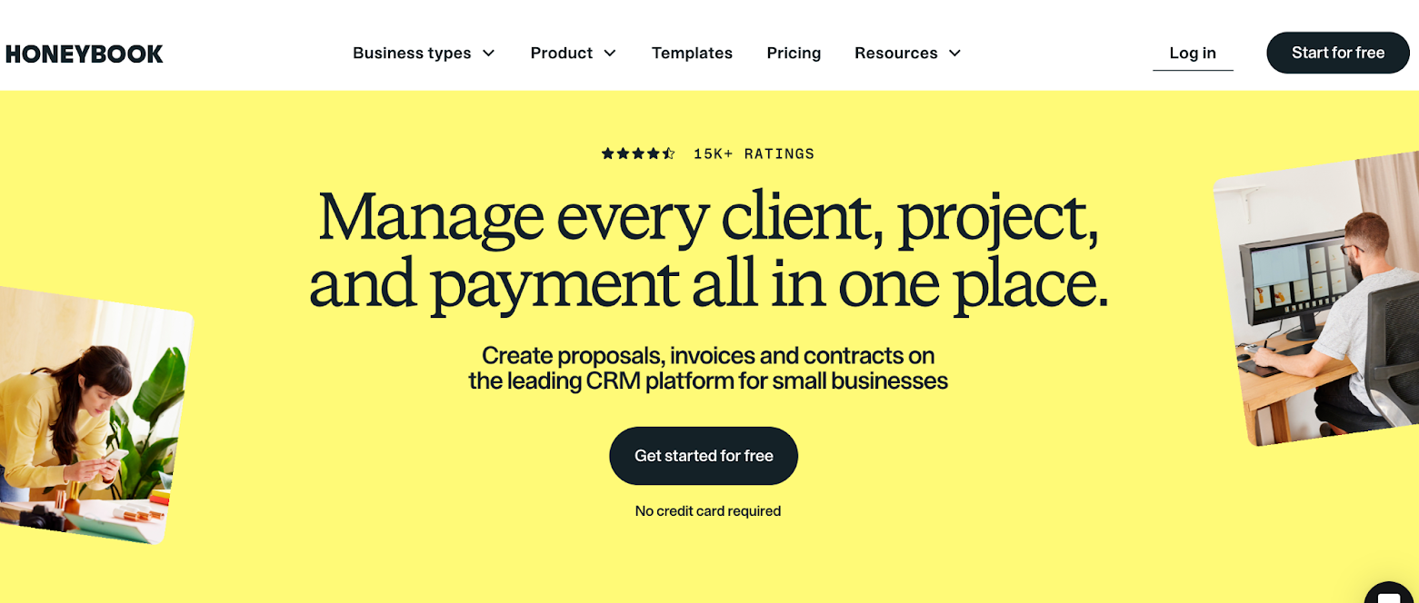 HoneyBook Landing Page