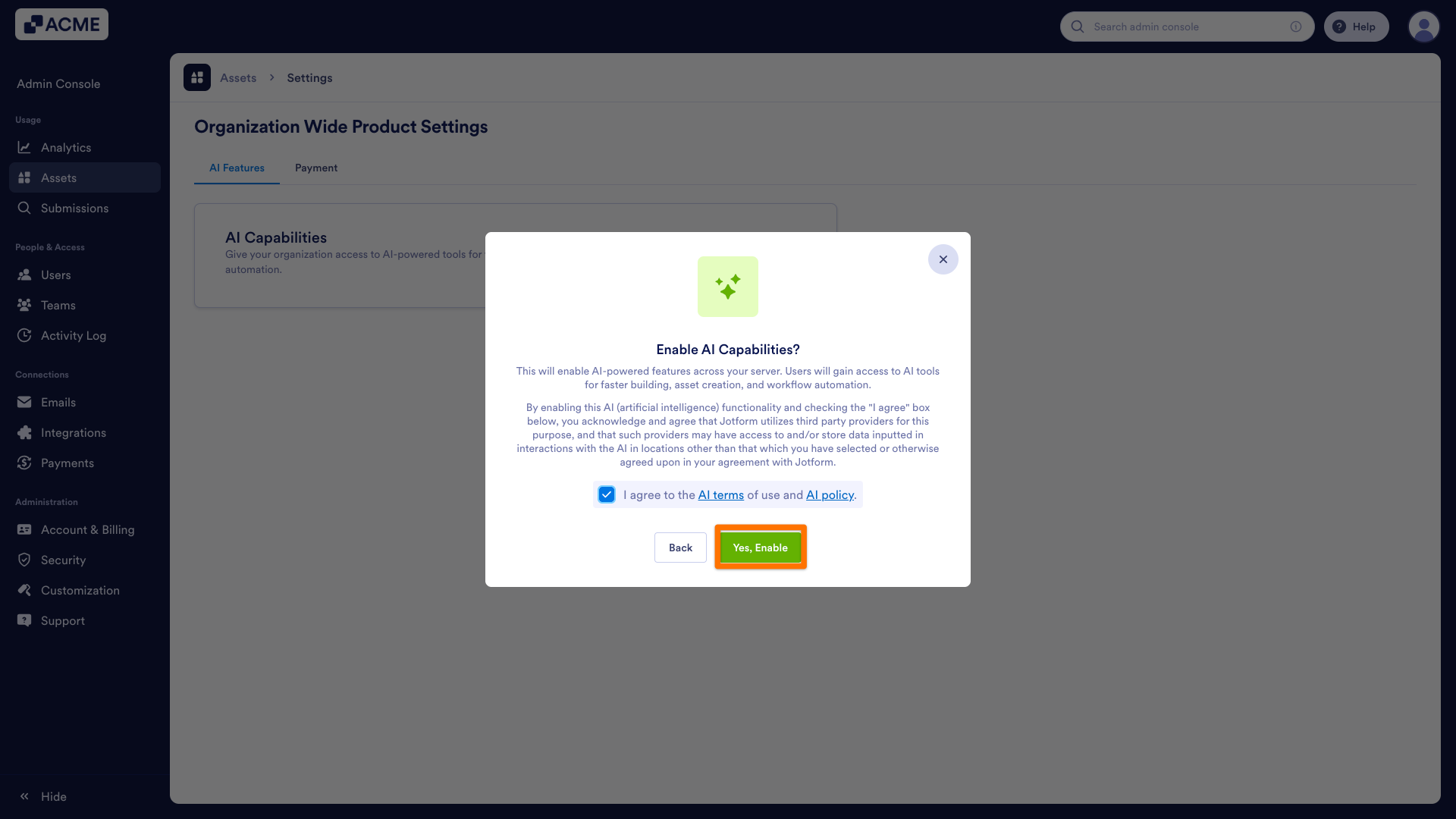 How to Enable or Disable AI Capabilities Organization-wide from the Admin Console Image-5
