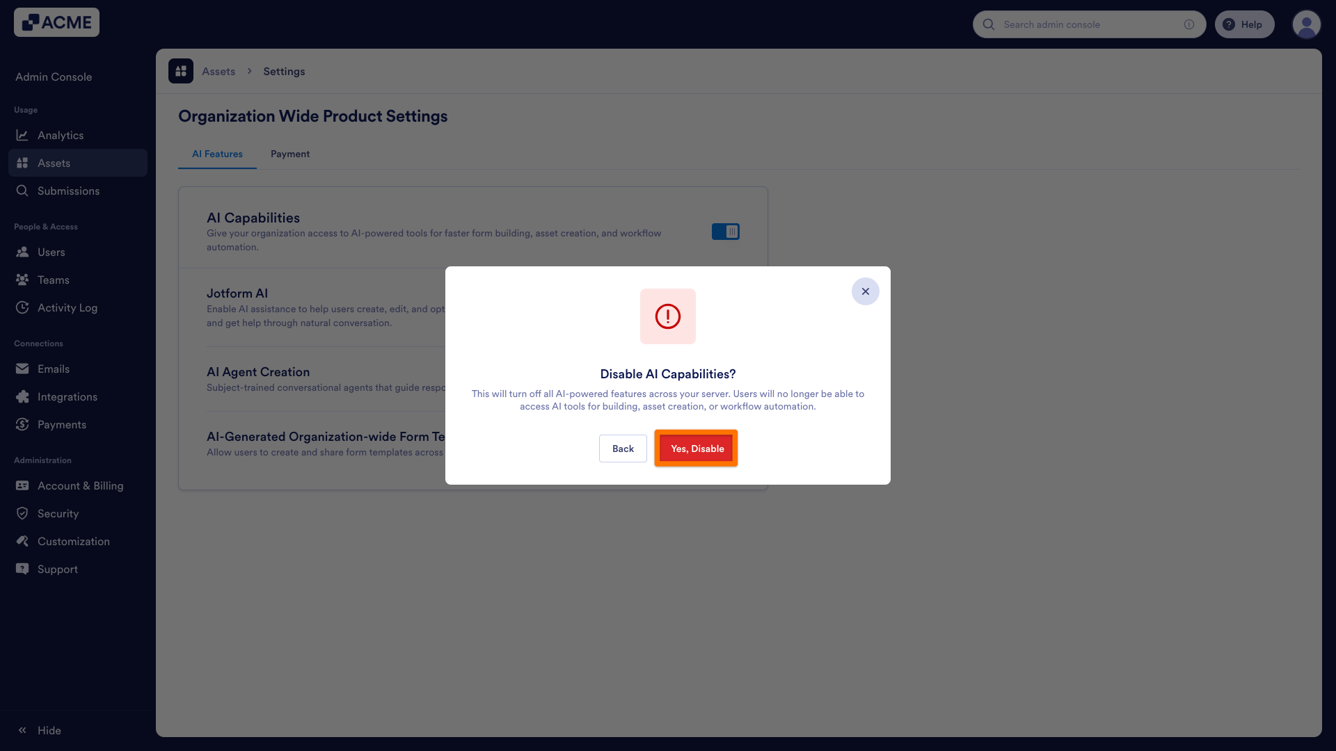 How to Enable or Disable AI Capabilities Organization-wide from the Admin Console Image-9