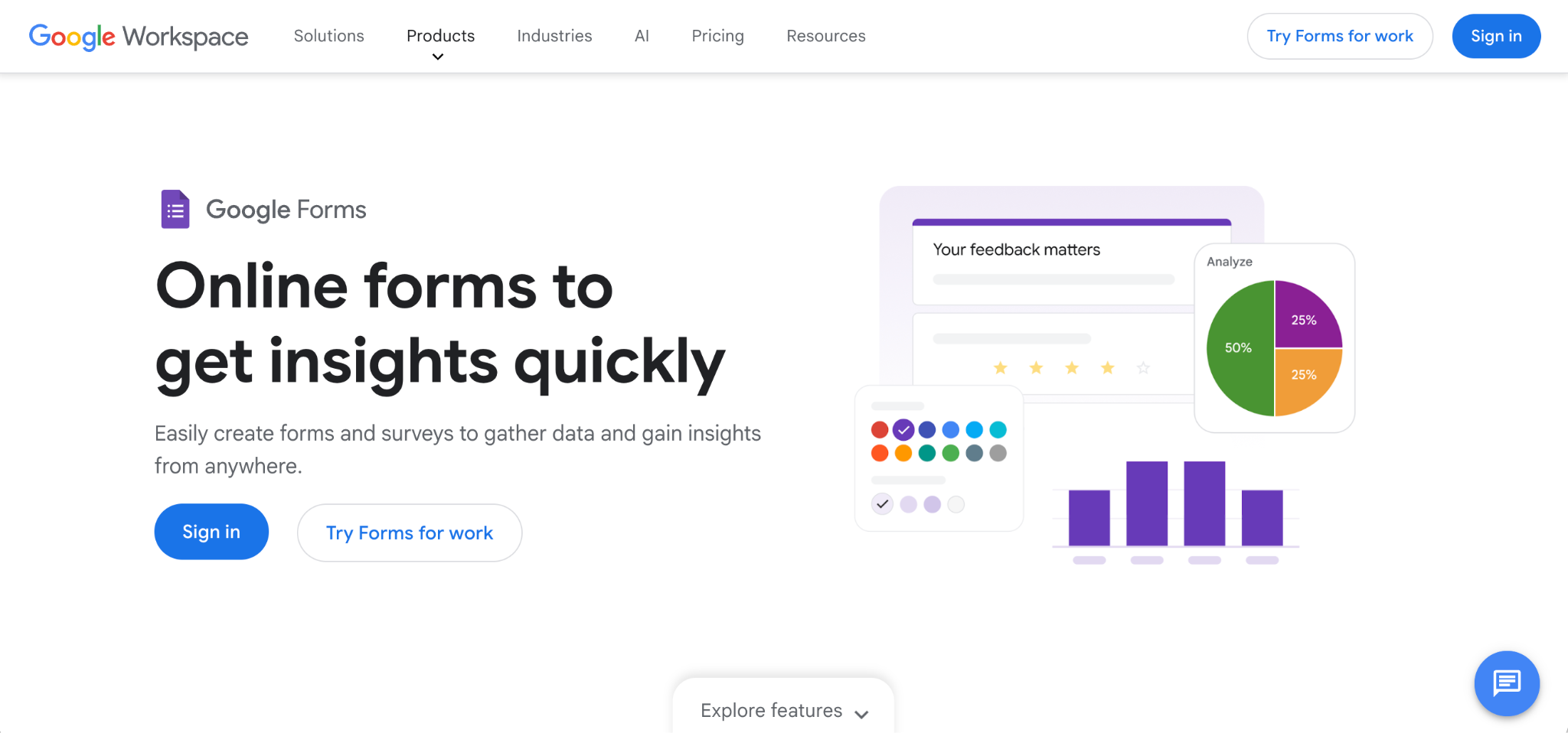 Google Forms Landing Page