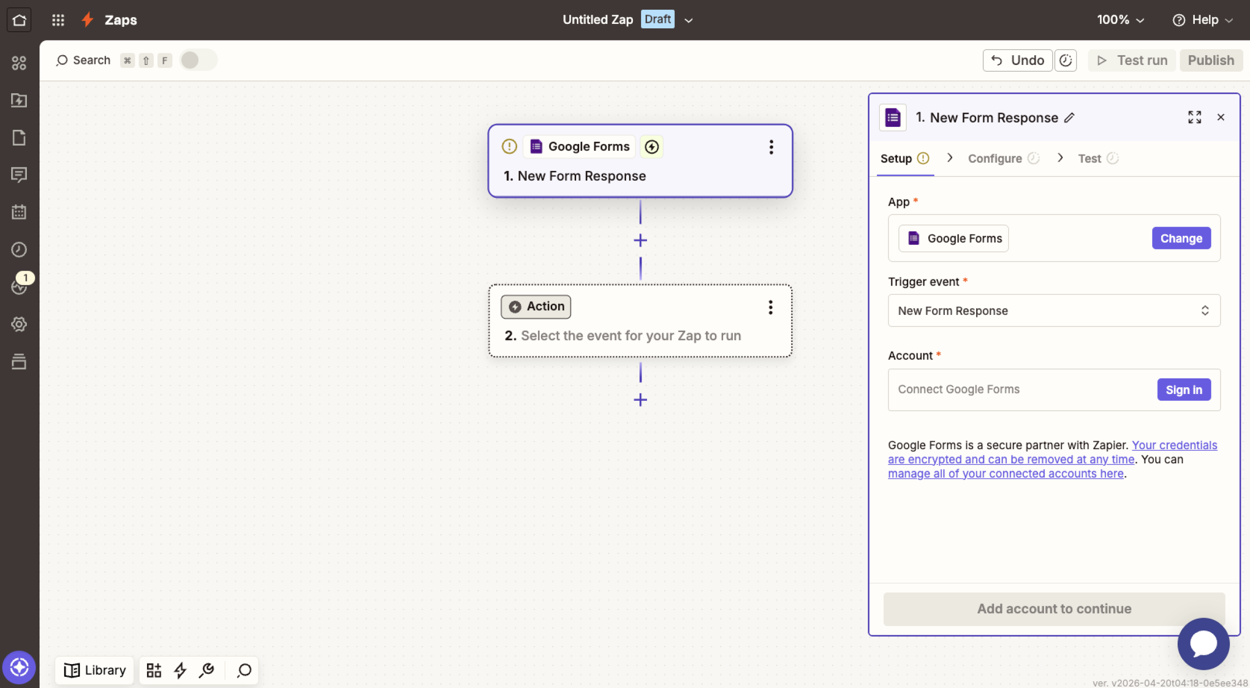 Zapier Zaps Trigger Selection Google Forms Options