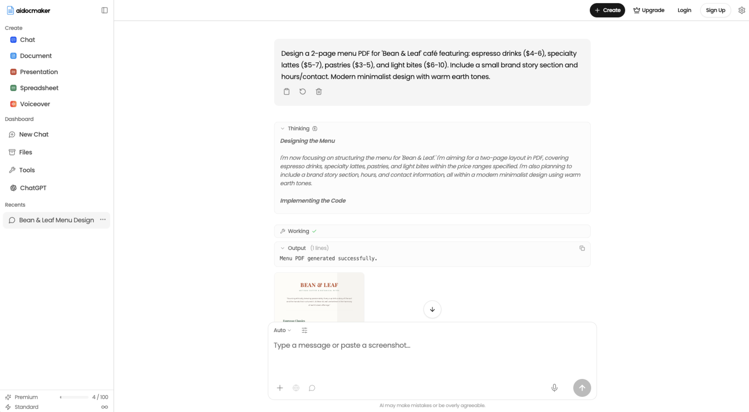 AI Doc Maker User Interface