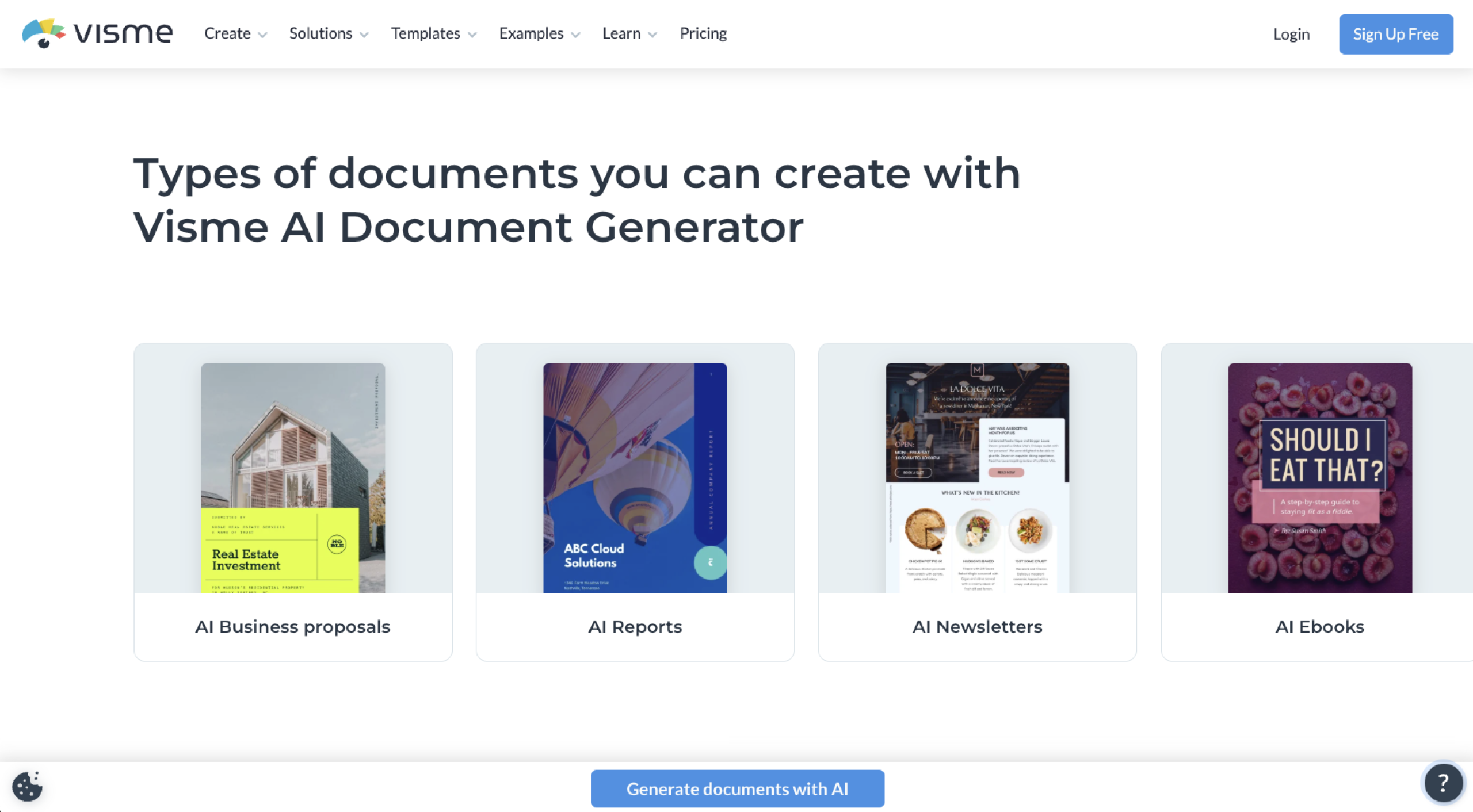 Visme AI Document Generator Example Document Templates