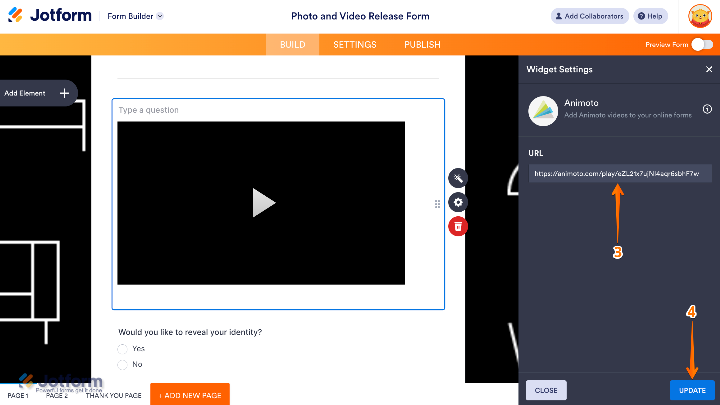 How to Add and Set Up the Animoto Widget on Your Form Image-1