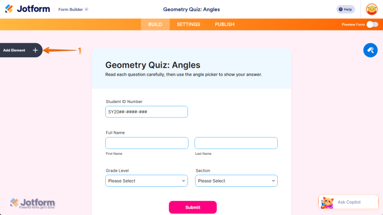 How to Add and Set Up the Angle Picker Widget on Your Form