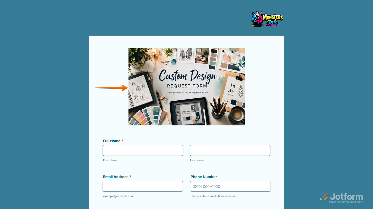 DeviantArt Widget on a Jotform form