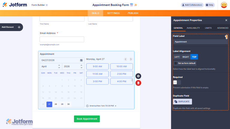 Appointment Form Source Code How to Add and Set up the Appointment Element on Your Form