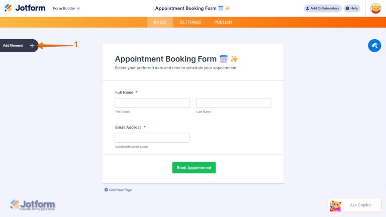 How to Add and Set up the Appointment Element on Your Form