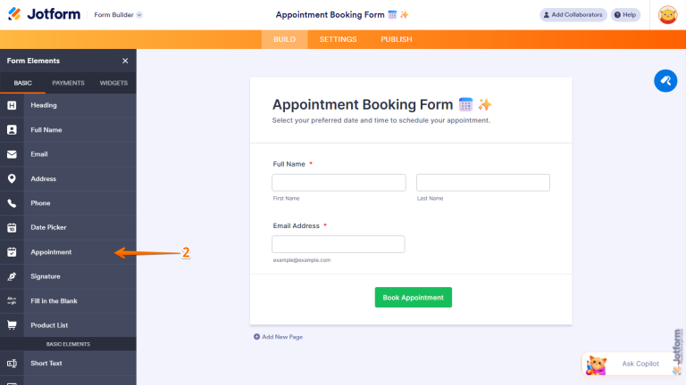 How to Add the Appointment Element to Your Form