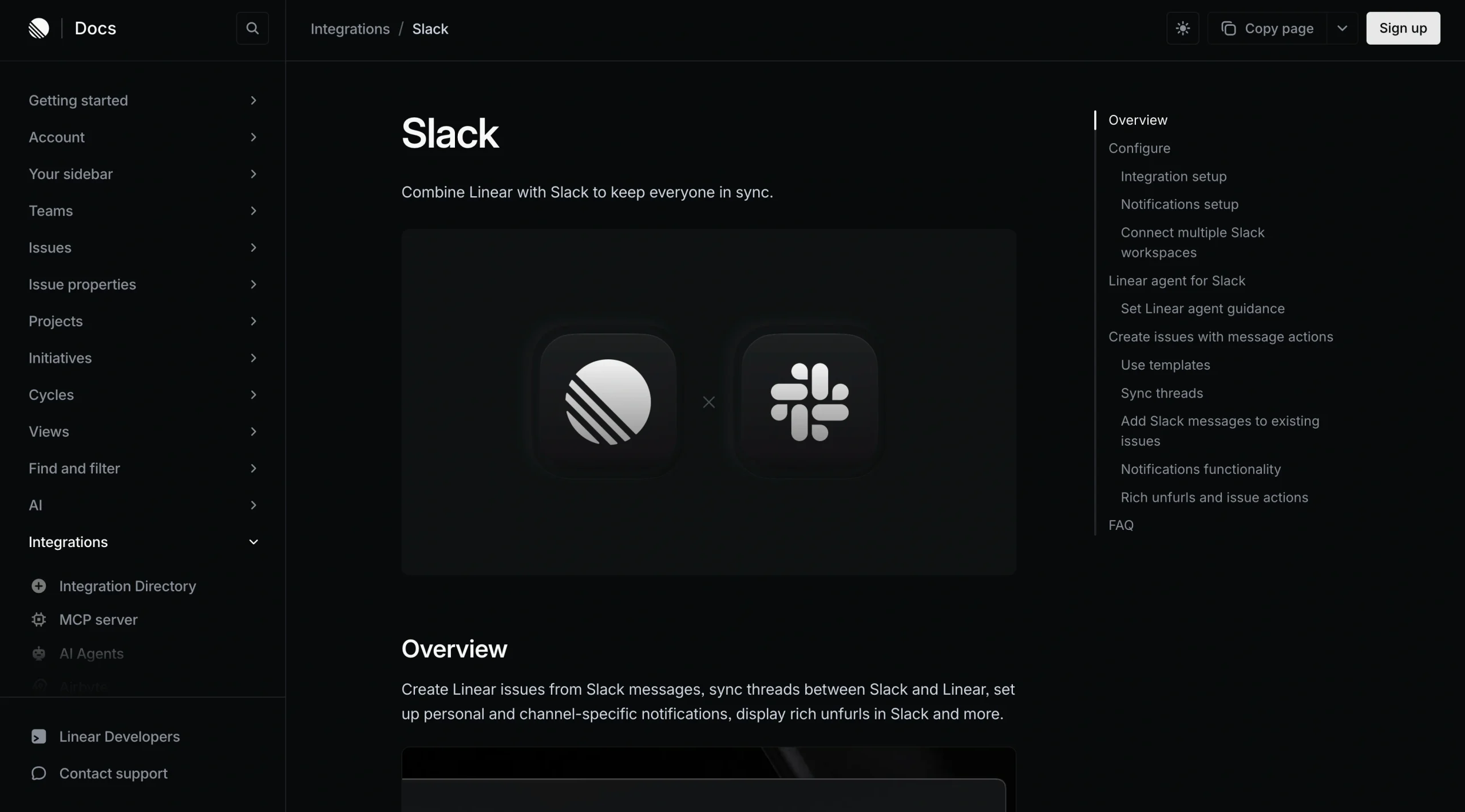 Slack interface screenshot for creating issues from messages