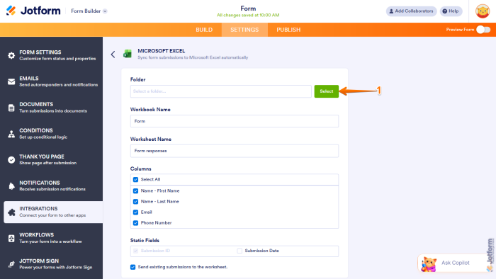 How to Integrate Your Form With Microsoft Excel (Exporting Jotform ...
