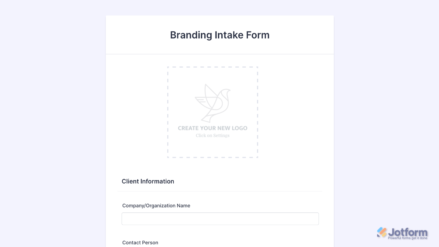 Form with the Fiverr Logo Maker widget added, allowing users to create and preview custom logos directly in the form