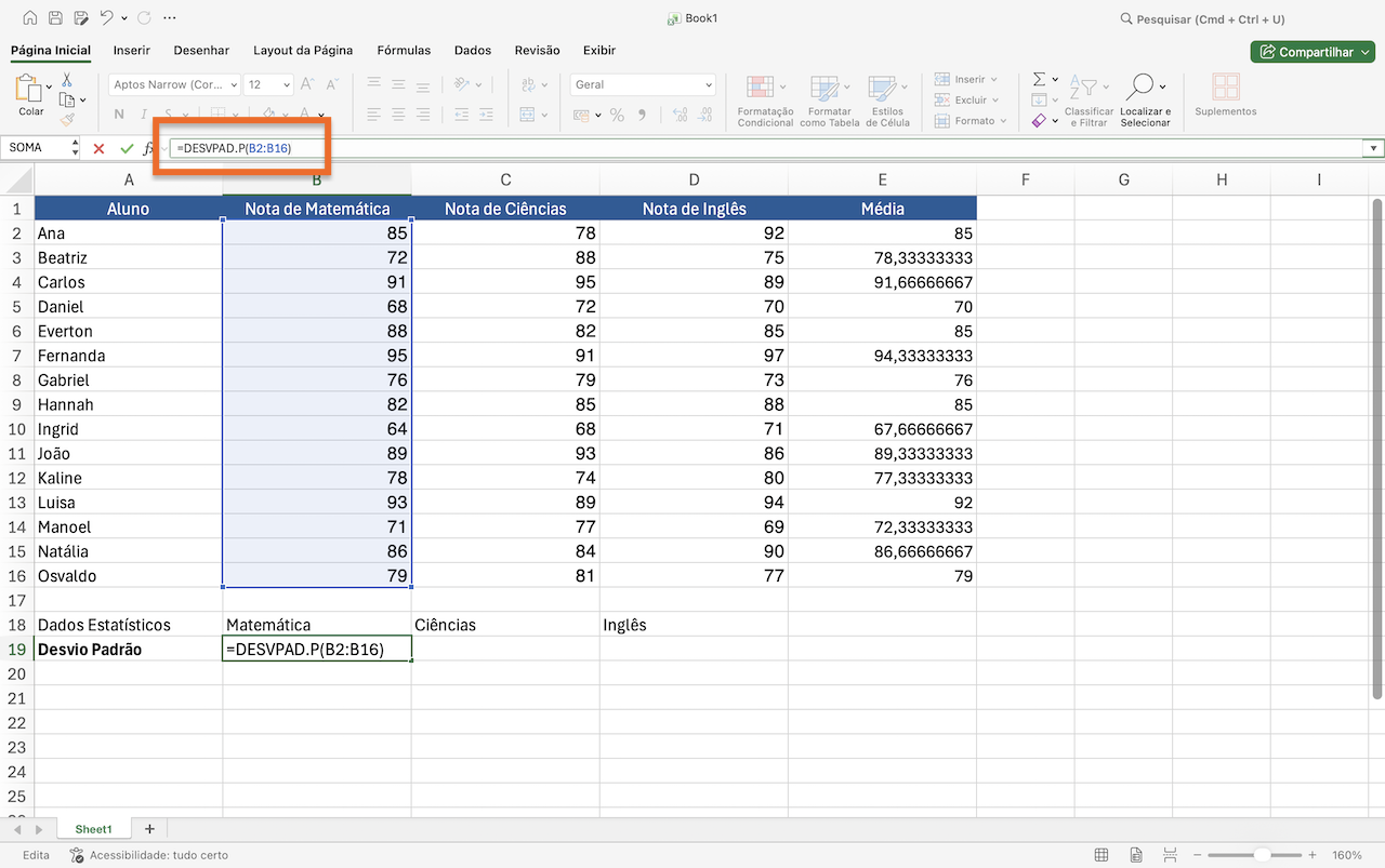 Como calcular desvio padrão no Excel Image-6