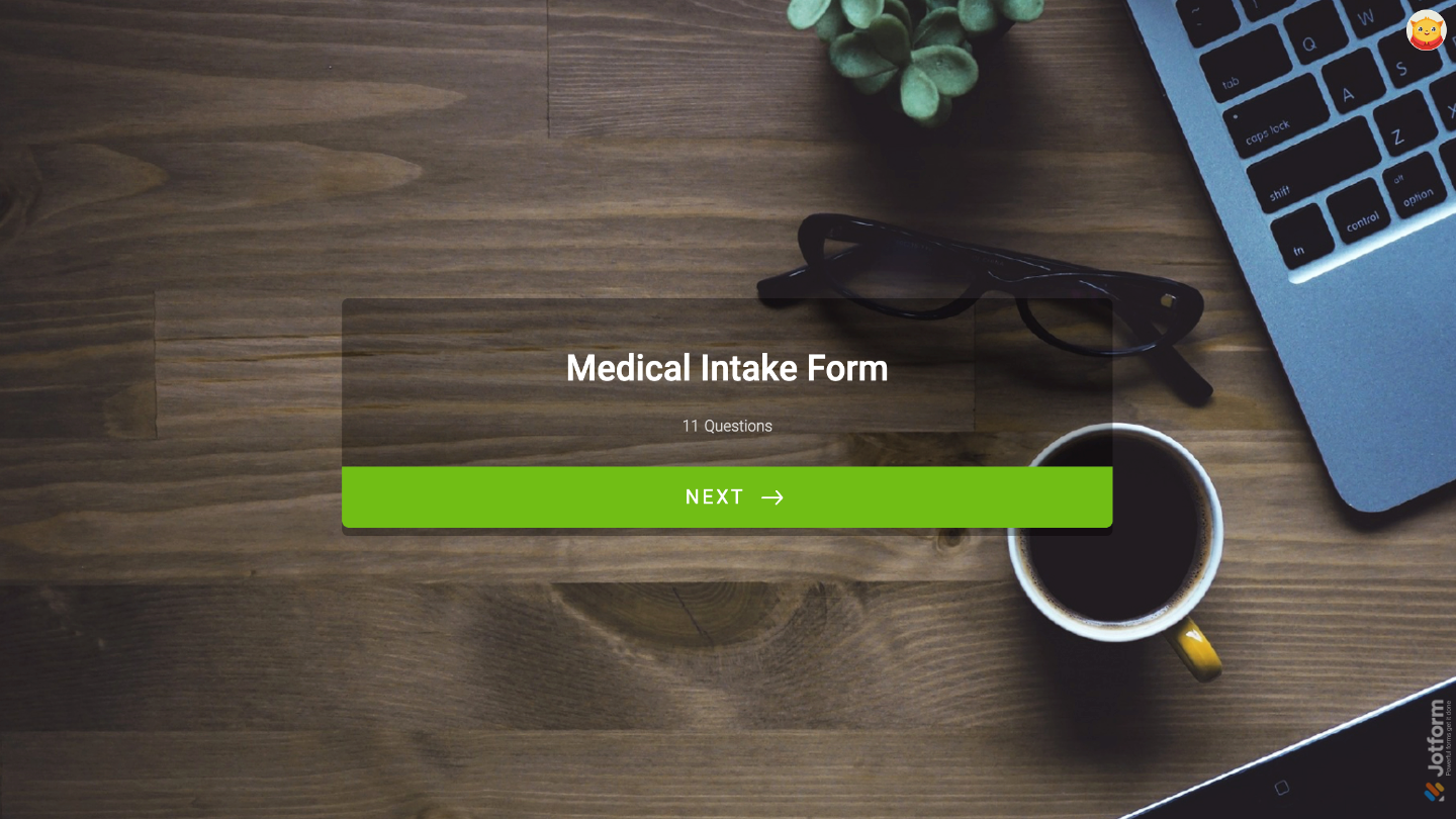 Card form displaying a configured Section Header element that organizes the form into clear sections