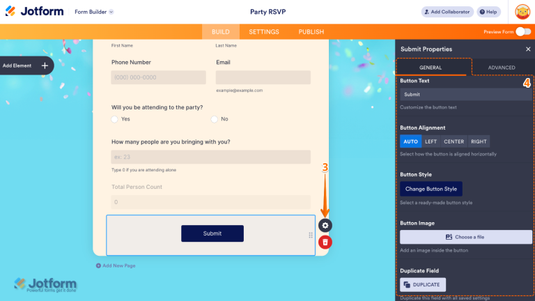 How To Add and Set Up the Submit Element on Your Form