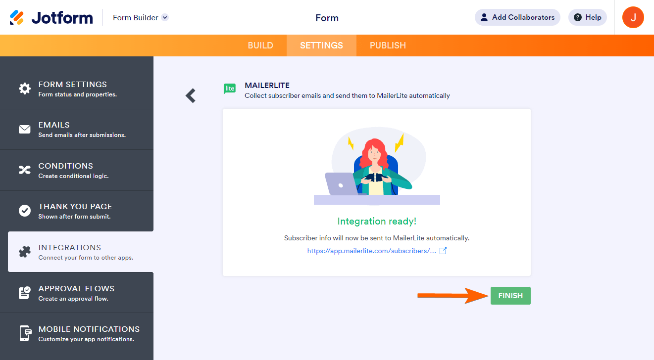jotform-integrations-mailerlite-finish-button