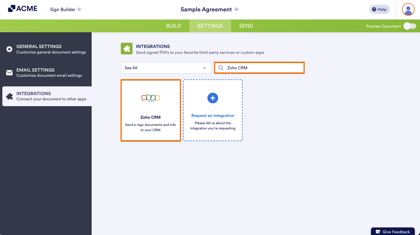 How to Integrate Sign Documents With Zoho CRM Image-2
