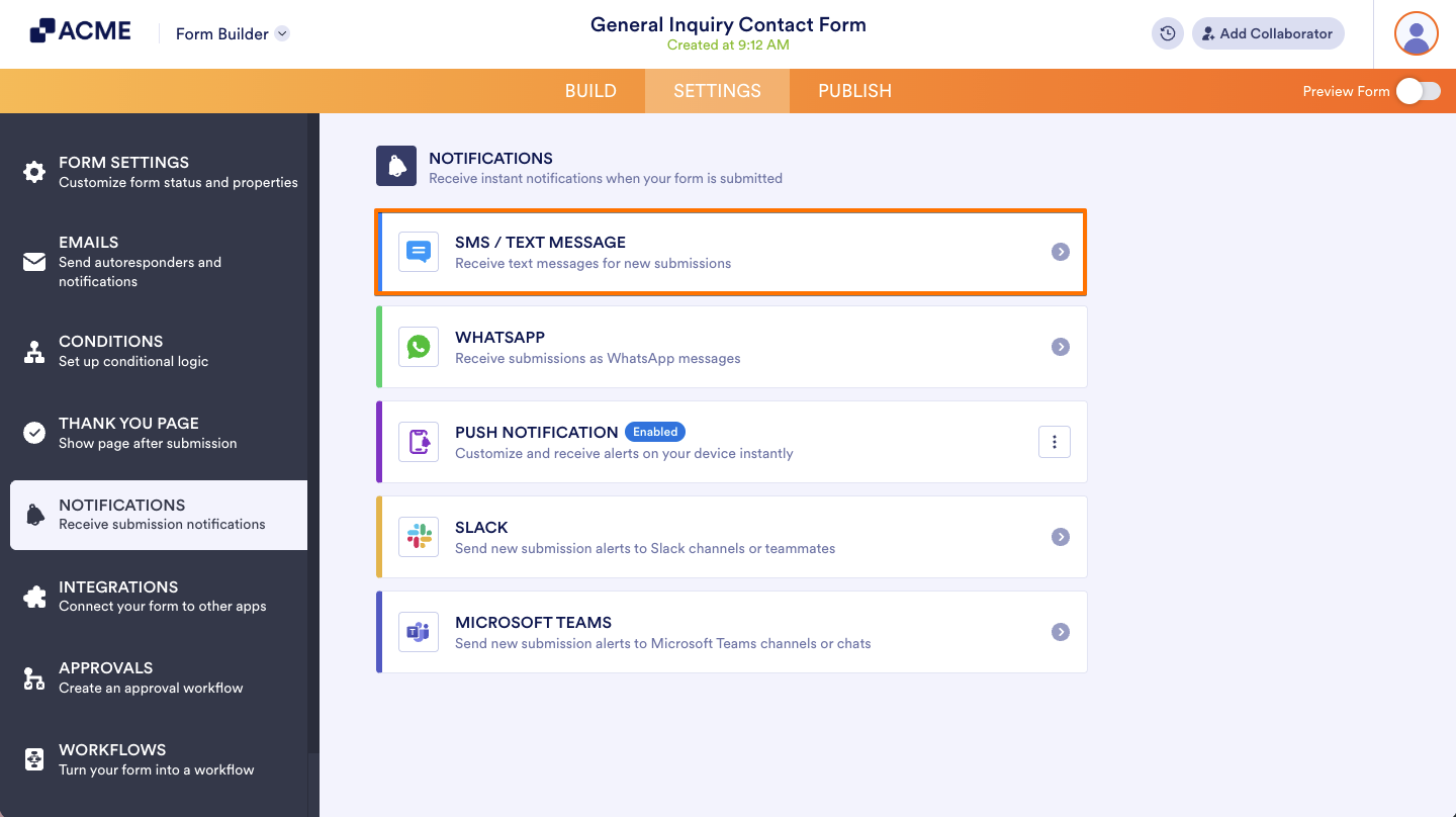 How to Set Up Text Message/SMS Notifications for a Form Image-2