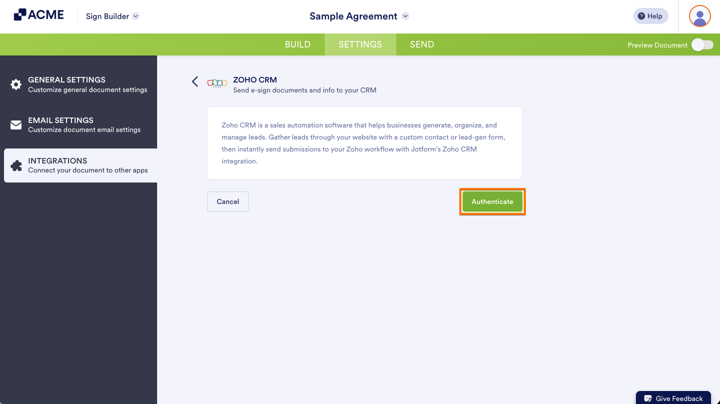 How to Integrate Sign Documents With Zoho CRM Image-3