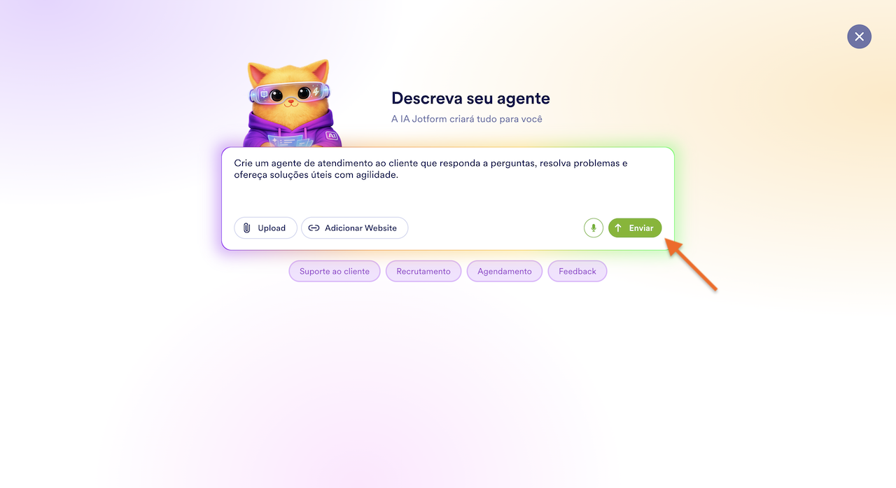 Descrevendo o agente a ser criado