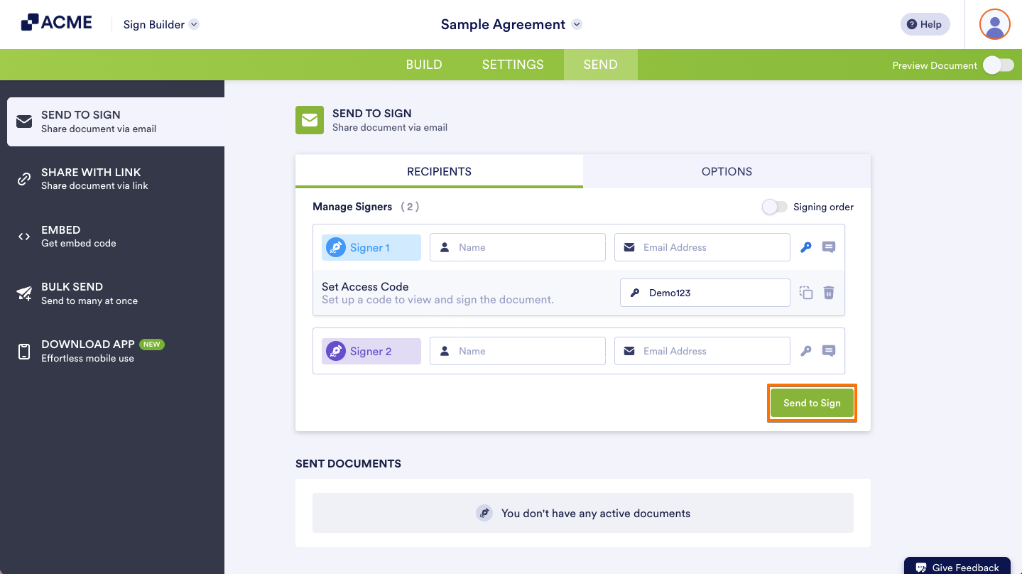 How to Set an Access Code for Your Sign Documents Image-4