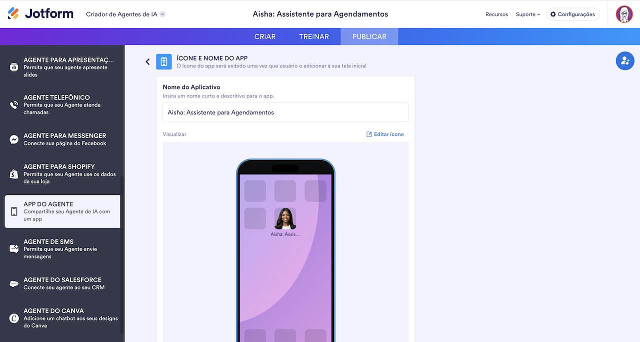 Definindo o nome e ícone do app