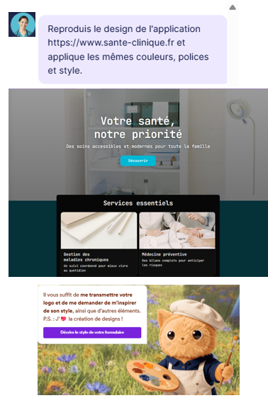 Capture d'écran d'une conversation pour la création d'application avec l'IA dans le Générateur d'applications IA de Jotform
