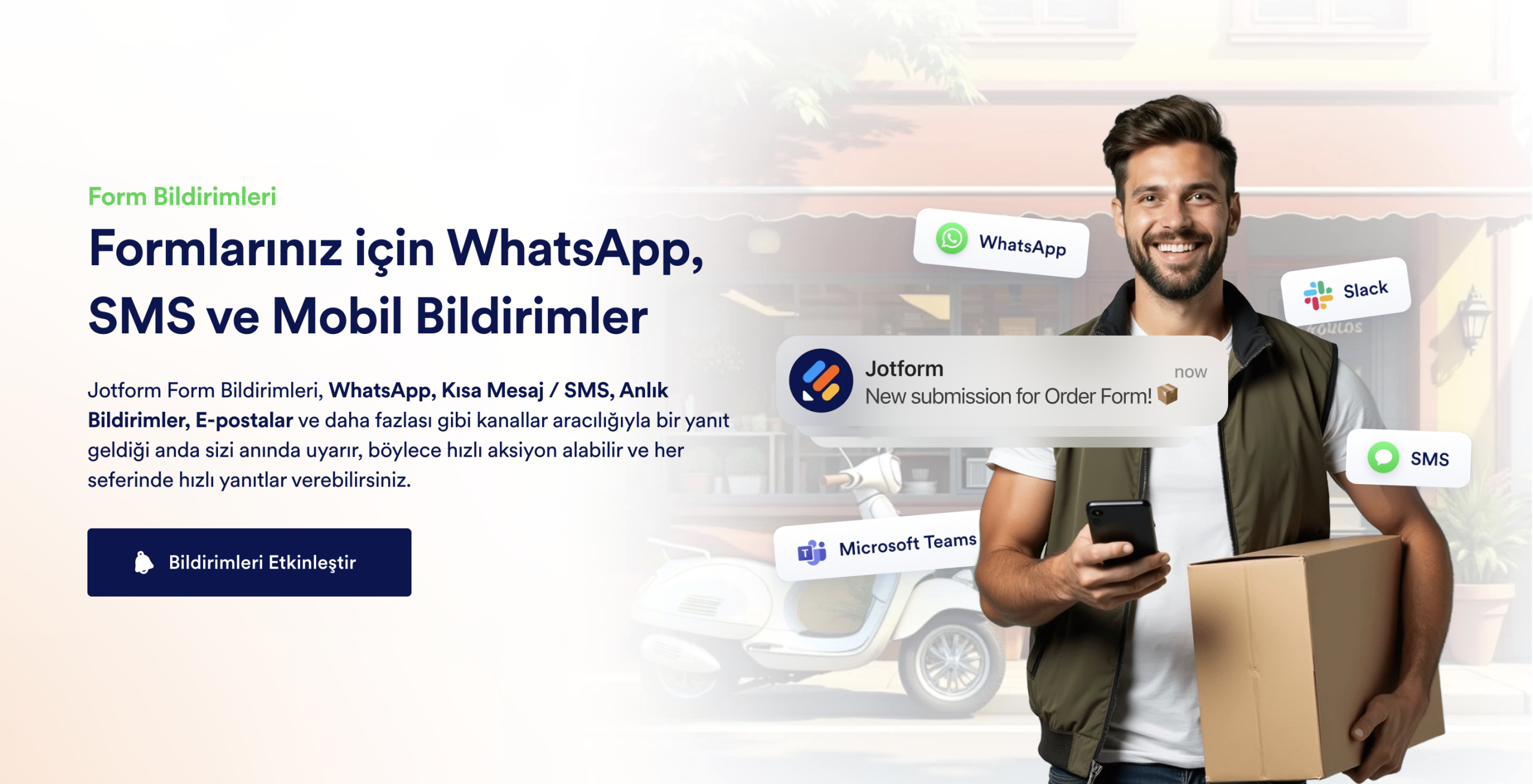 Jotform Form Bildirimleri Açılış Sayfası