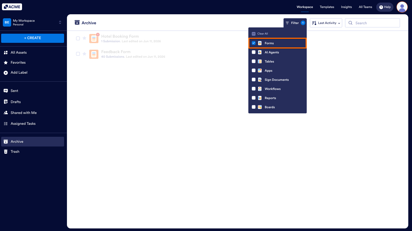 How to Move Your Forms into Archive and Manage Them Image-8