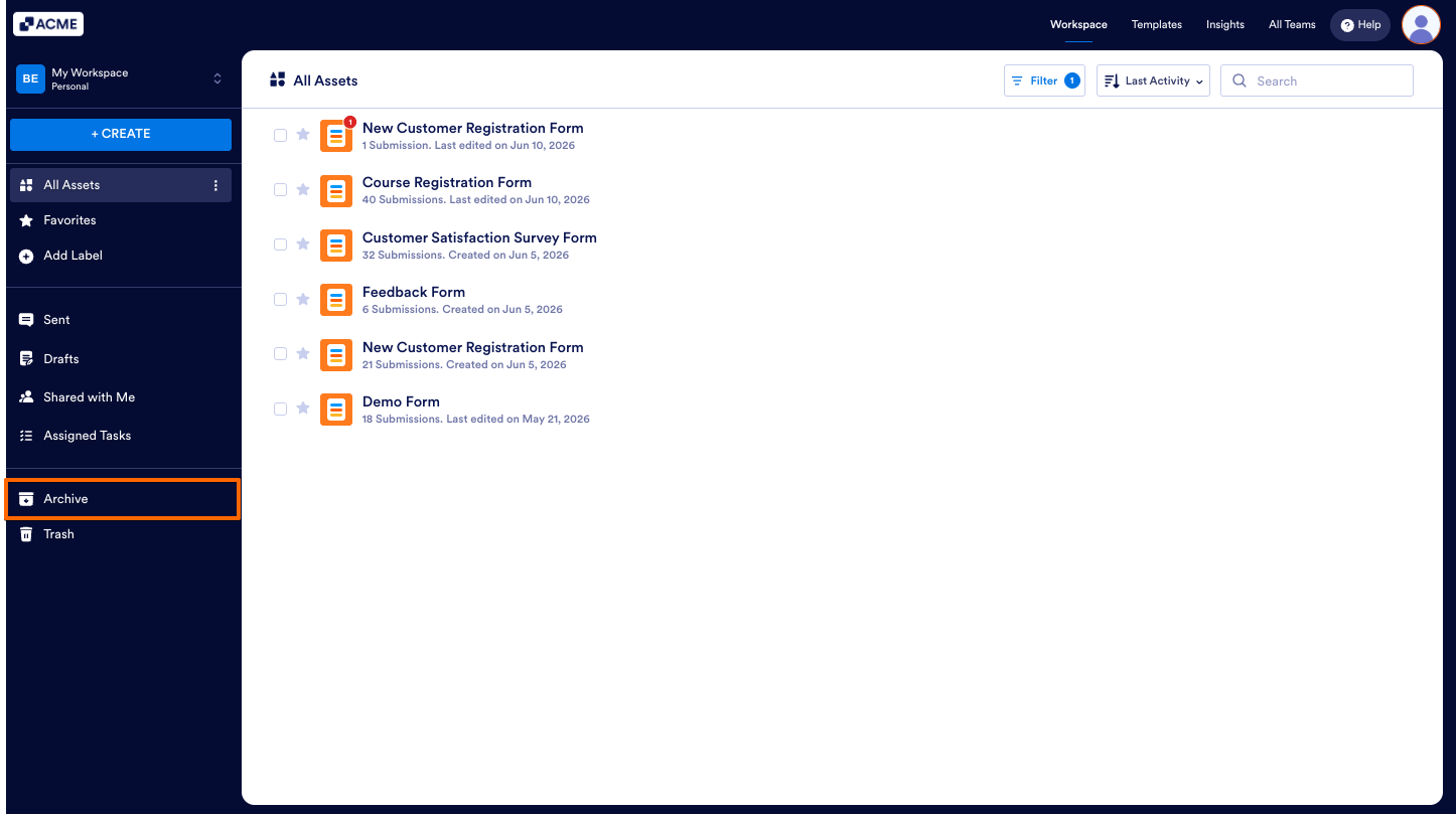 How to Move Your Forms into Archive and Manage Them Image-7