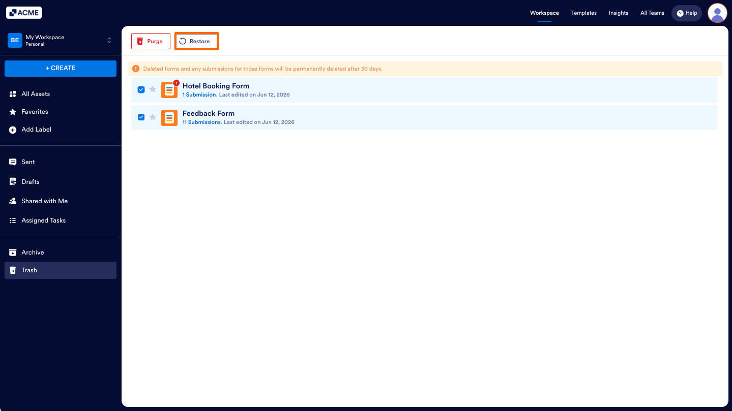 How to Move Your Forms into Trash and Manage Them? Image-7