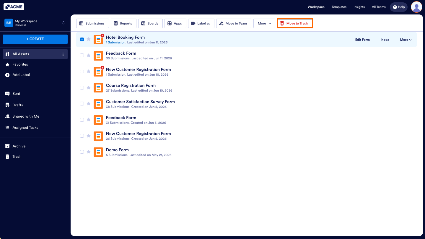 How to Move Your Forms into Trash and Manage Them? Image-2