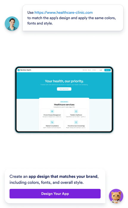 Viewing a conversation for app design with Jotform AI App Buillder
