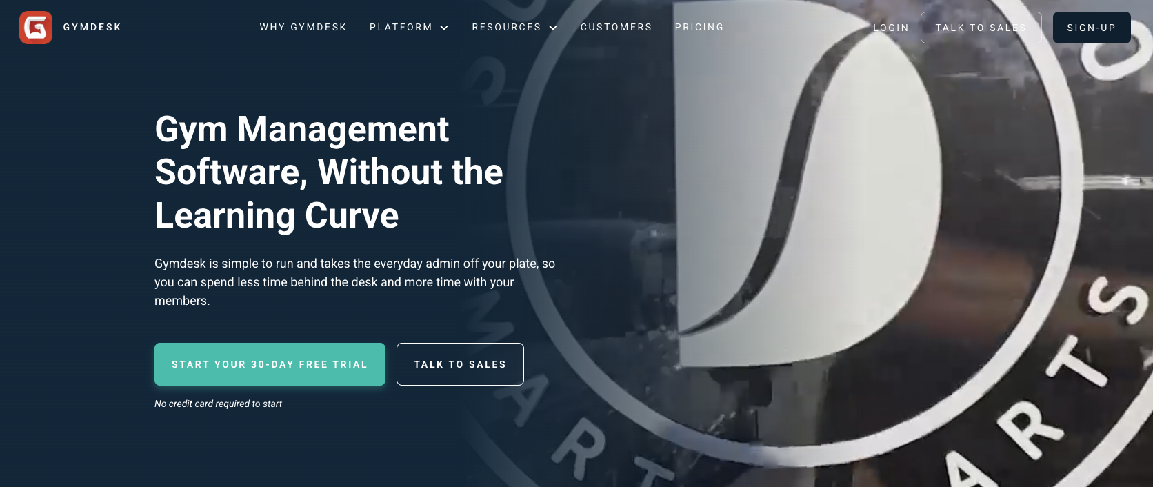 Gymdesk Landing Page