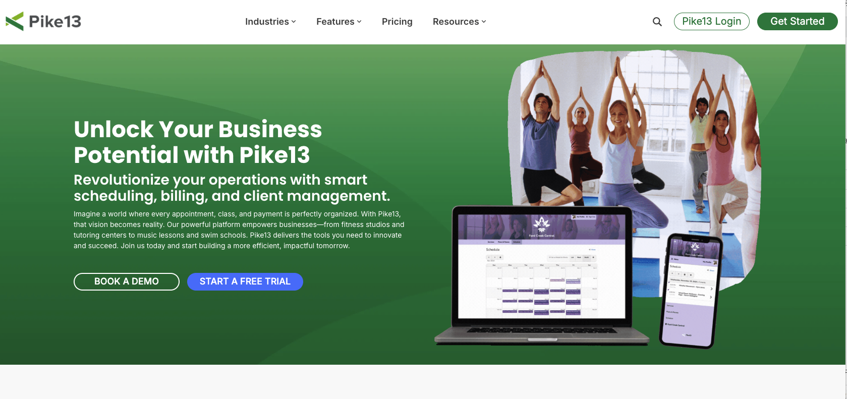 Pike13 Landing Page