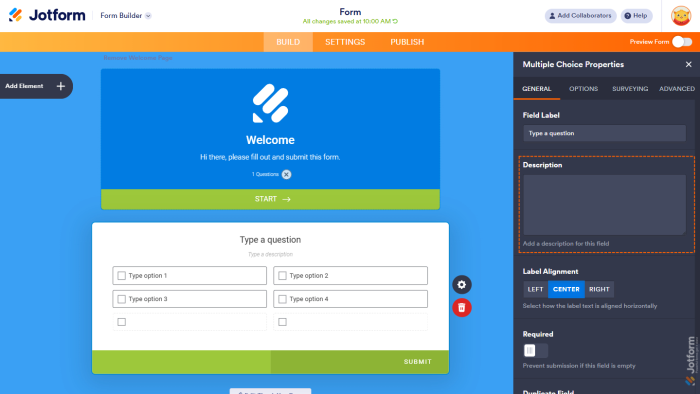 How to Add and Set up the Multiple Choice Element on Your Form